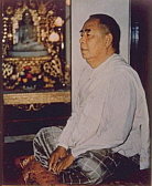 Sayagyi U Ba Khin meditating in the Centre of the Pagoda at IMC Yangoon